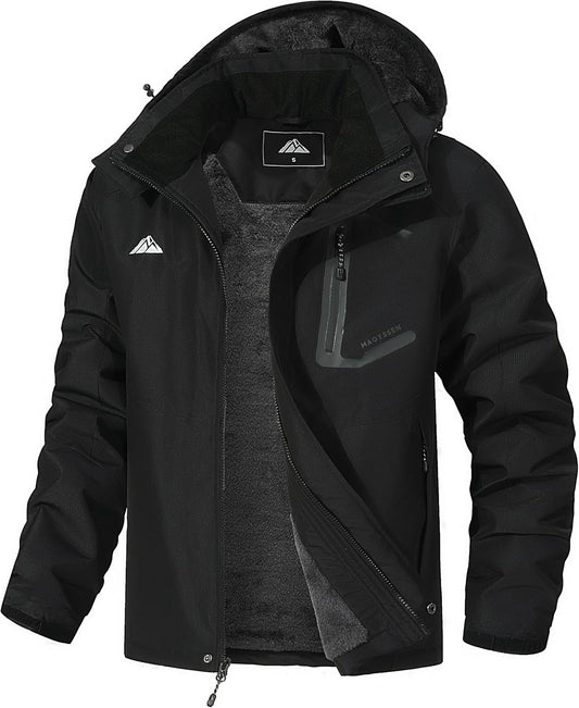 10000mm waterproof outer fabric of MOERDENG mens mountain ski jacket for heavy snow protection