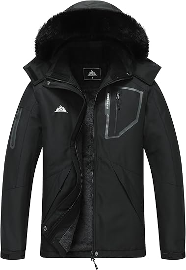 Veste de ski imperméable pour femme MOERDENG - Manteau d'hiver chaud et isolé pour le snowboard et la randonnée en montagne