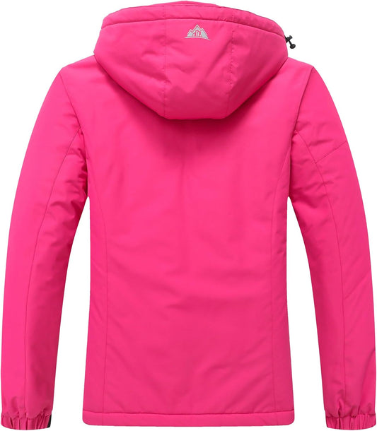 MOERDENG Women's Waterproof Ski Jacket Warm Winter Coat Hooded Snowboarding Jacket Snow Coat
