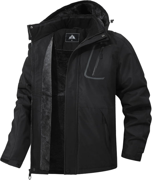 10000mm waterproof outer fabric of MOERDENG mens mountain coat for snow and rain protection