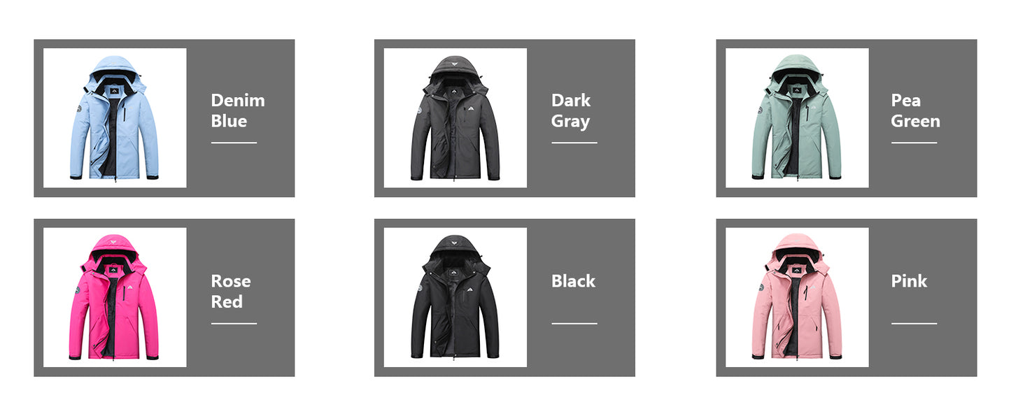 MOERDENG Women's Waterproof Snow Ski Jacket - Warm Winter Coat Insulated for Snowboarding, Softshell for Winter Hiking