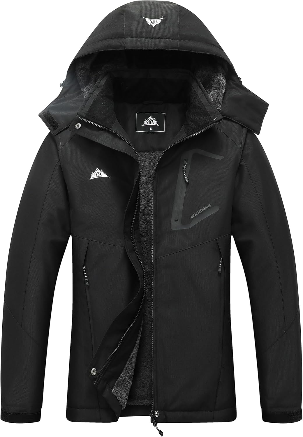 MOERDENG Women's Ski Jacket Waterproof Winter Coat Hooded Snowboarding Jacket Warm Winter Jacket