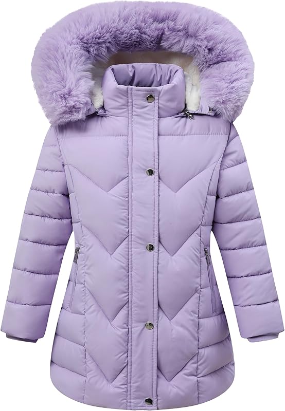 reinforced stitching of MOERDENG girls warm snow parka for long-lasting durability
