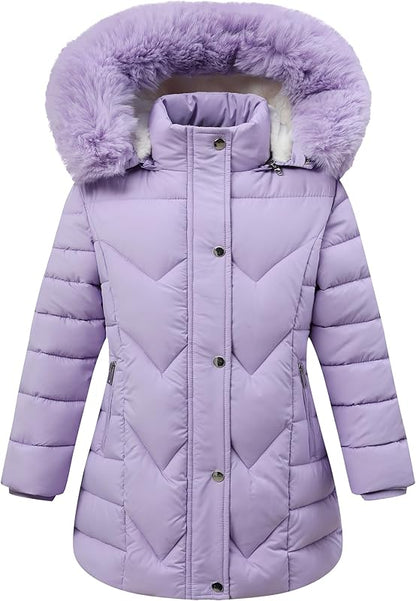 reinforced stitching of MOERDENG girls warm snow parka for long-lasting durability
