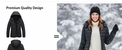 Women's Winter Coat Lightweight Waterproof Puffer Jacket - Quilted Short Down Coat for Women, Warm Winter Jacket