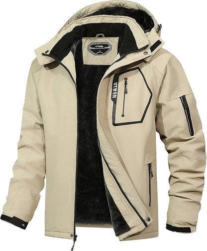 Men's Ski Jacket Winter Warm Snow Coat Waterproof Windbreaker Hooded Work Outerwear Snowboarding Jackets