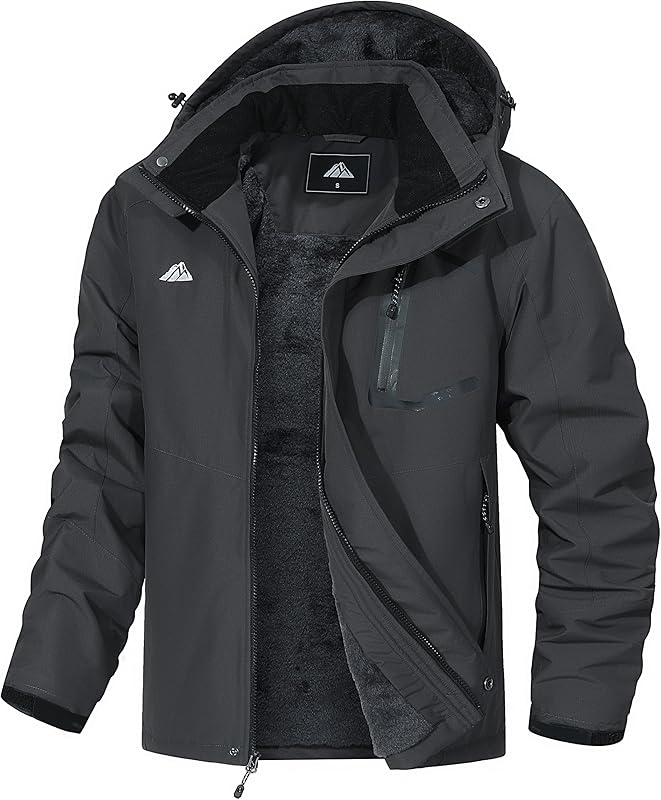 Men's Mountain Ski Jacket Waterproof Winter Coat Warm Snowboarding Jacket Snow Windbreaker Hooded for Hiking