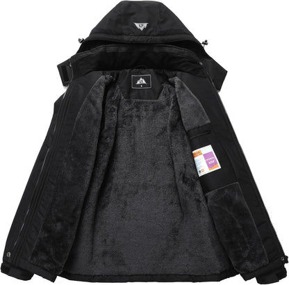 MOERDENG Women's Waterproof Snow Ski Jacket - Warm Winter Coat Insulated for Snowboarding, Softshell for Winter Hiking