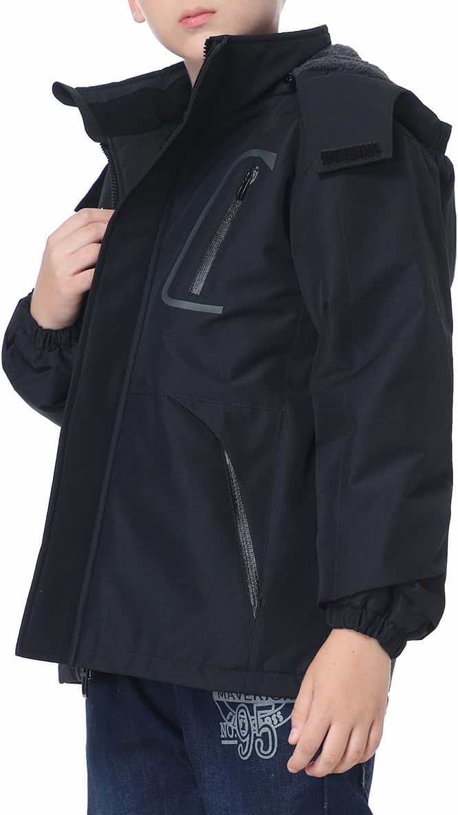 10000mm waterproof outer shell of MOERDENG kids ski jacket for heavy snowboarding conditions
