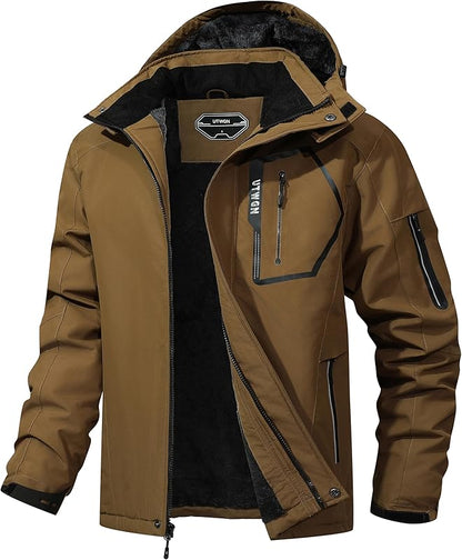 Men's Ski Jacket Winter Warm Snow Coat Waterproof Windbreaker Hooded Work Outerwear Snowboarding Jackets