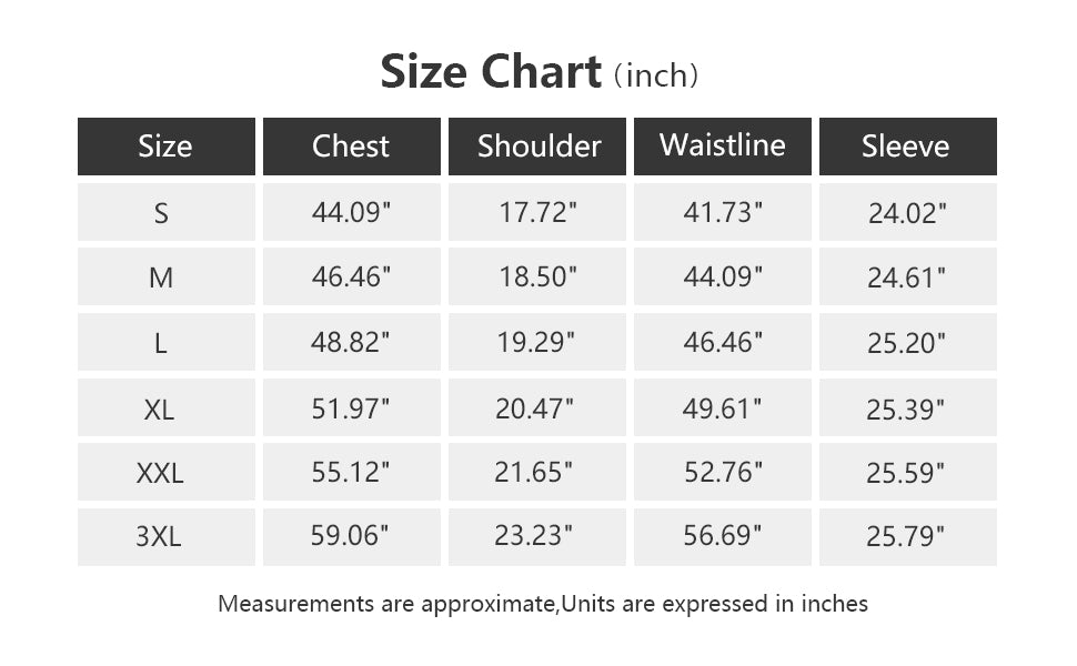 size chart (cm/inches) for MOERDENG womens waterproof long hooded thickened hiking down jacket