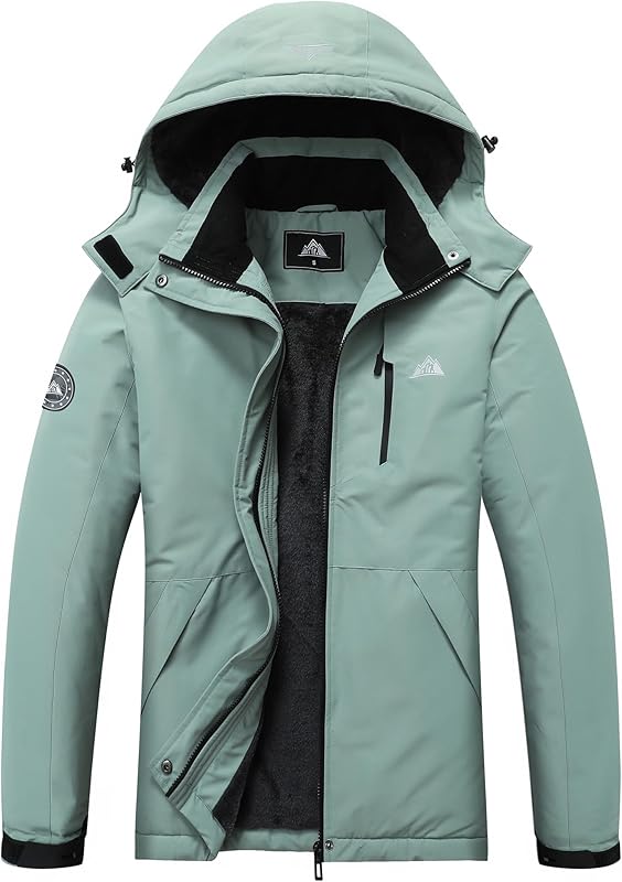MOERDENG Women's Waterproof Snow Ski Jacket - Warm Winter Coat Insulated for Snowboarding, Softshell for Winter Hiking