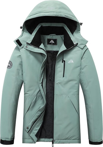 MOERDENG Women's Waterproof Snow Ski Jacket - Warm Winter Coat Insulated for Snowboarding, Softshell for Winter Hiking
