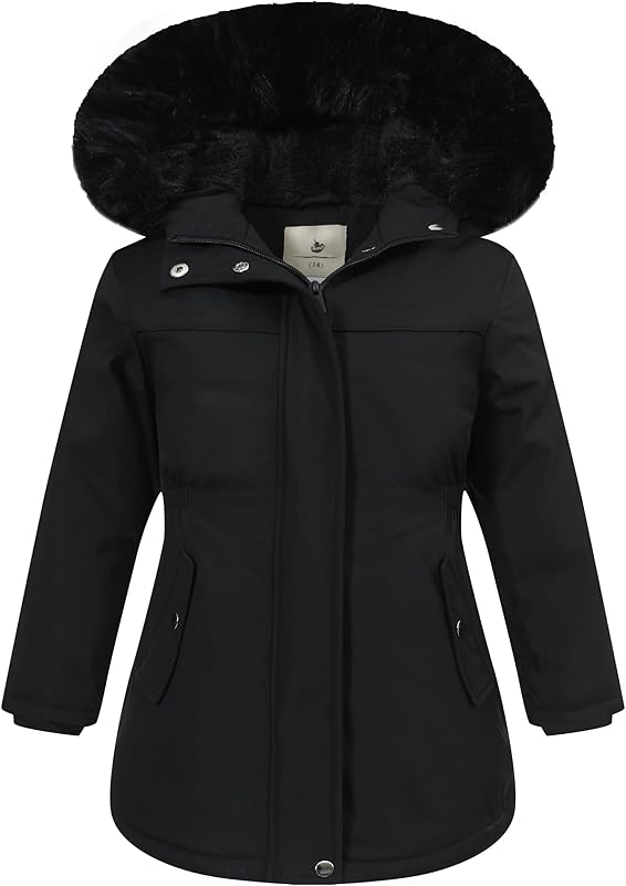 MOERDENG Girls Waterproof Winter Coat - Warm & Insulated