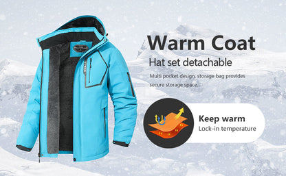 Men's Ski Jacket Winter Warm Snow Coat Waterproof Windbreaker Hooded Work Outerwear Snowboarding Jackets