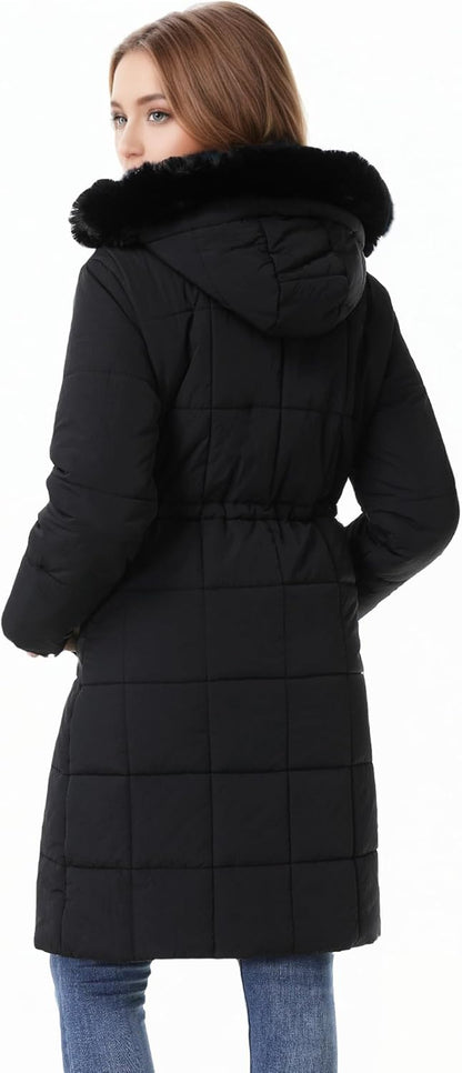 warm women’s long winter coat for freezing temperatures