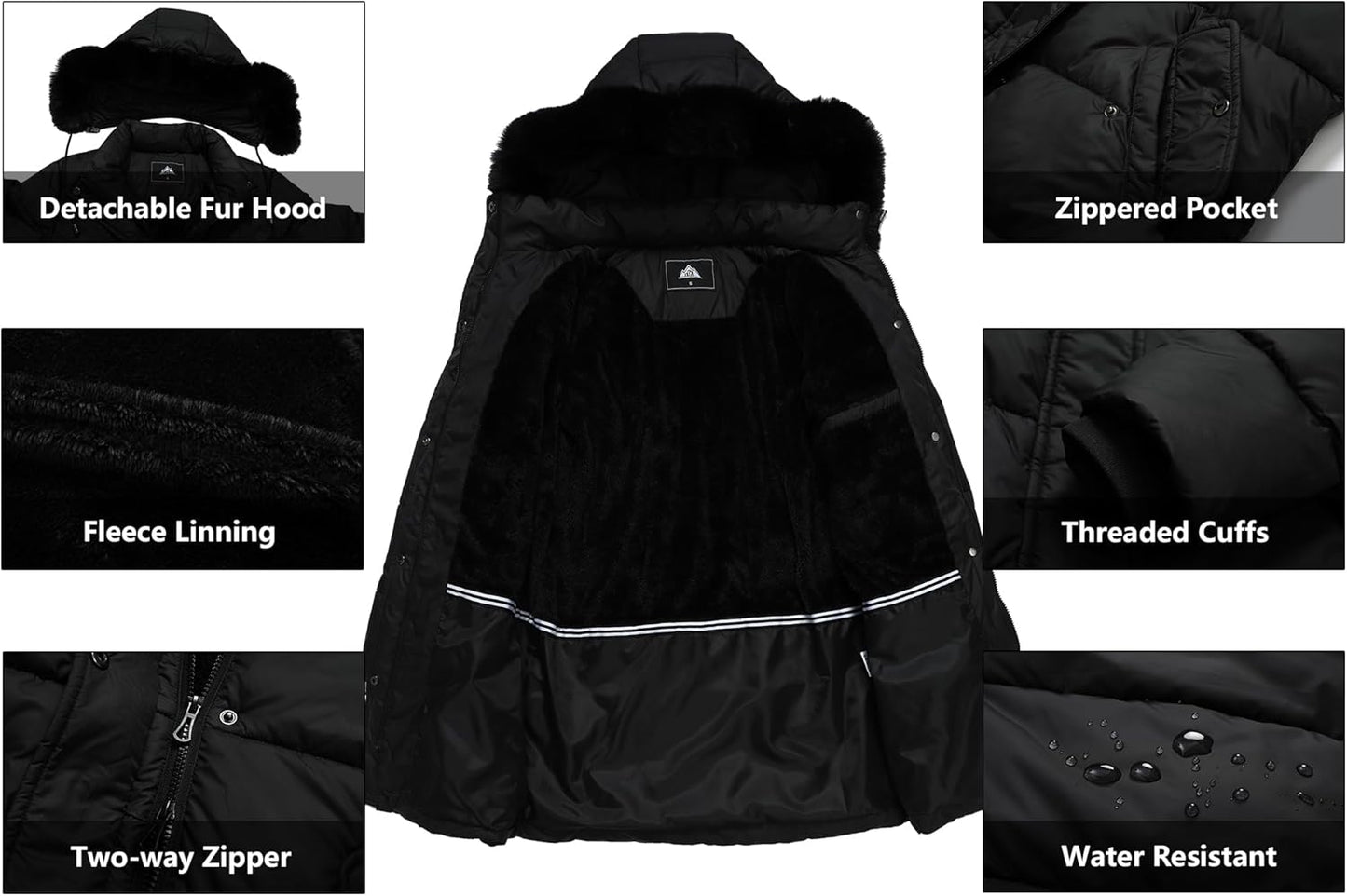 Women's Winter Coat Long Waterproof Parka - Warm Snow Jacket for Women,Windproof Winter Jacket for Cold Weather