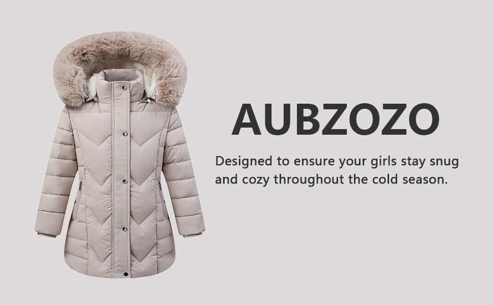 MOERDENG girls long winter puffer parka for building snowmen and sledding activities
