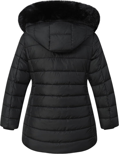 waterproof outer shell of MOERDENG girls long winter puffer parka for snow days
