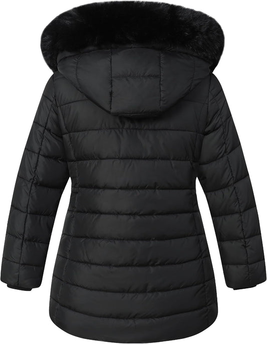 waterproof outer shell of MOERDENG girls long winter puffer parka for snow days