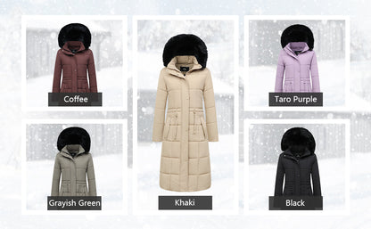 stylish women’s long winter coat for everyday cold weather