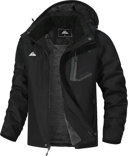 Men's Mountain Ski Jacket Waterproof Winter Coat Warm Snowboarding Jacket Snow Windbreaker Hooded for Hiking