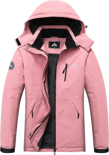 MOERDENG Women's Waterproof Snow Ski Jacket - Warm Winter Coat Insulated for Snowboarding, Softshell for Winter Hiking