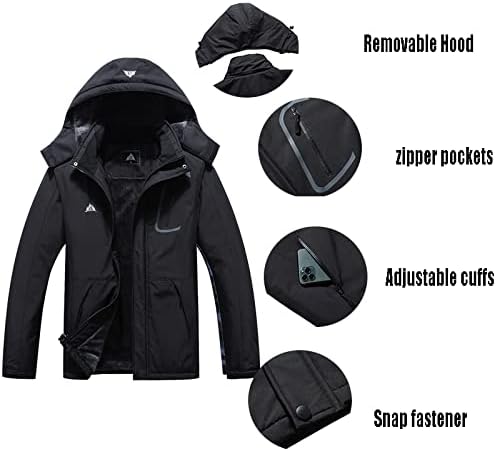 MOERDENG Women's Waterproof Ski Jacket Warm Winter Coat Outdoor Windbreaker Hiking Snowboarding Jacket