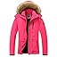 MOERDENG Women's Waterproof Ski Snow Jacket Winter Warm Hooded Snow Coat Mountain Windproof Ski Jacket For Women