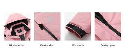 MOERDENG Women's Waterproof Snow Ski Jacket - Warm Winter Coat Insulated for Snowboarding, Softshell for Winter Hiking