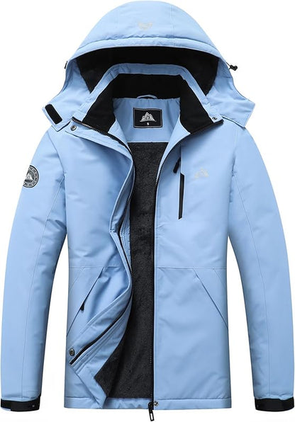 MOERDENG Women's Waterproof Snow Ski Jacket - Warm Winter Coat Insulated for Snowboarding, Softshell for Winter Hiking