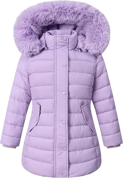 reflective strips design of MOERDENG kids long warm winter coat for outdoor safety at dusk