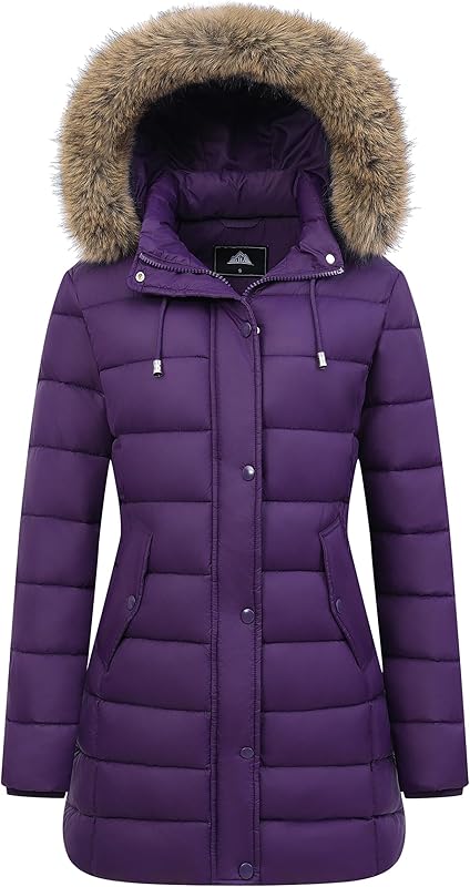 MOERDENG womens thickened down jacket for winter camping and mountain hiking adventures
