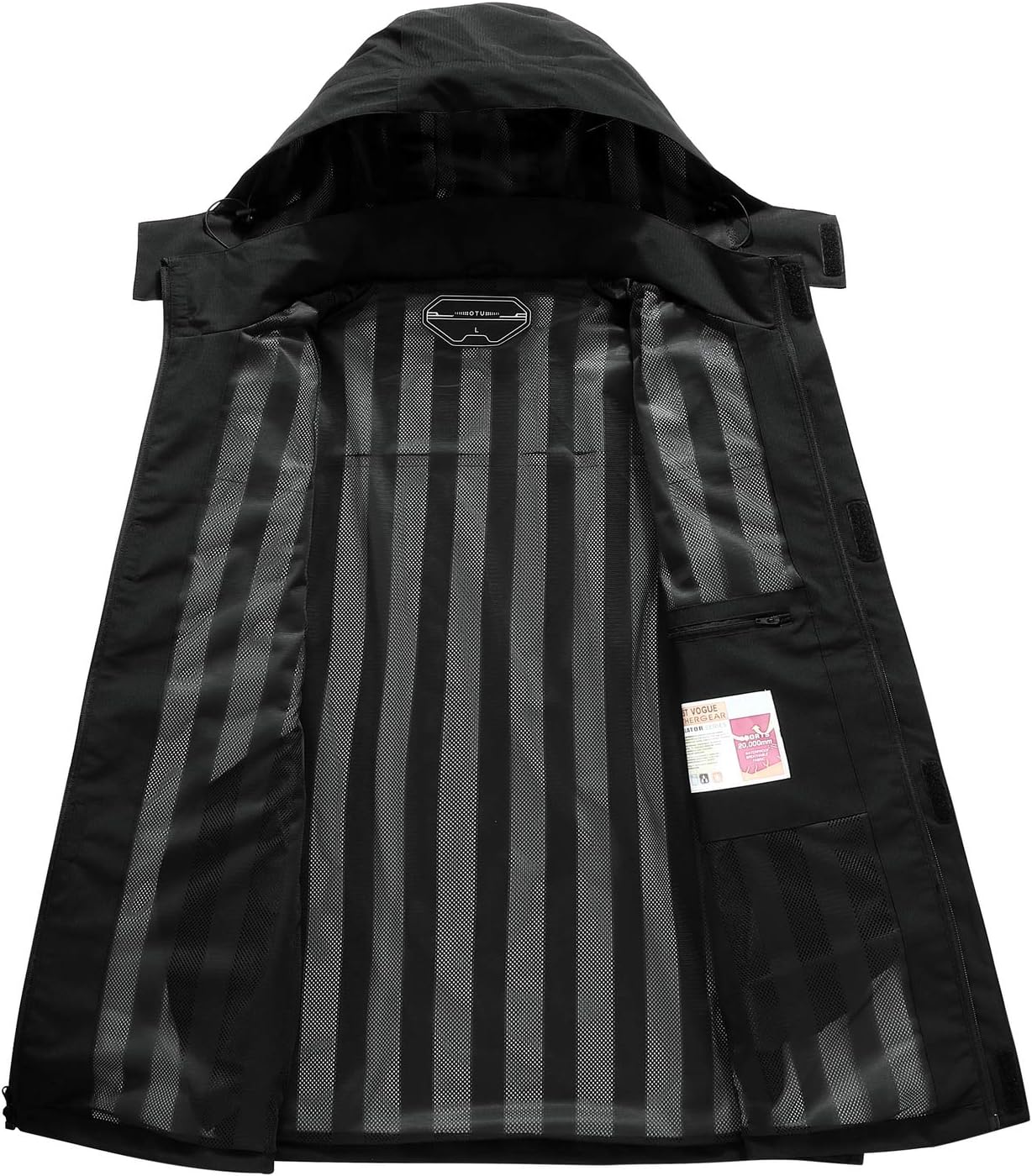 MOERDENG Men's Lightweight Waterproof Hooded Rain Jacket Outdoor Raincoat Shell Jacket for Hiking Travel