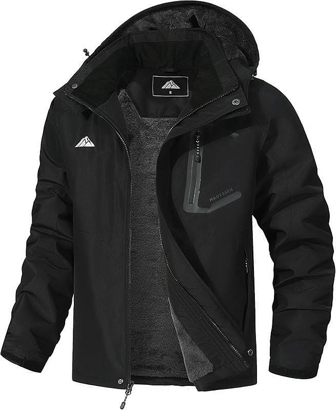 Men's Mountain Ski Jacket Waterproof Winter Coat Warm Snowboarding Jacket Snow Windbreaker Hooded for Hiking