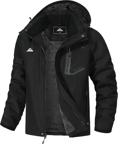 Men's Mountain Ski Jacket Waterproof Winter Coat Warm Snowboarding Jacket Snow Windbreaker Hooded for Hiking