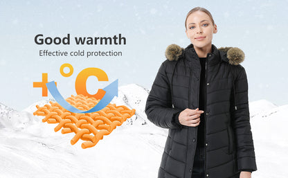 MOERDENG womens thickened down jacket for winter family outings and neighborhood walks
