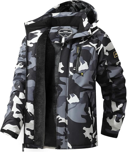 Men's Ski Jacket Warm Winter Snow Coat Waterproof Mountain Windbreaker Snowboarding Jacket Hooded for Hiking Traval