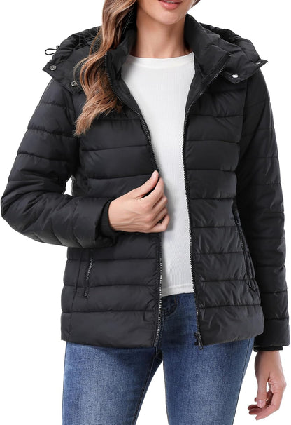 Women's Winter Coat Lightweight Waterproof Puffer Jacket - Quilted Short Down Coat for Women, Warm Winter Jacket