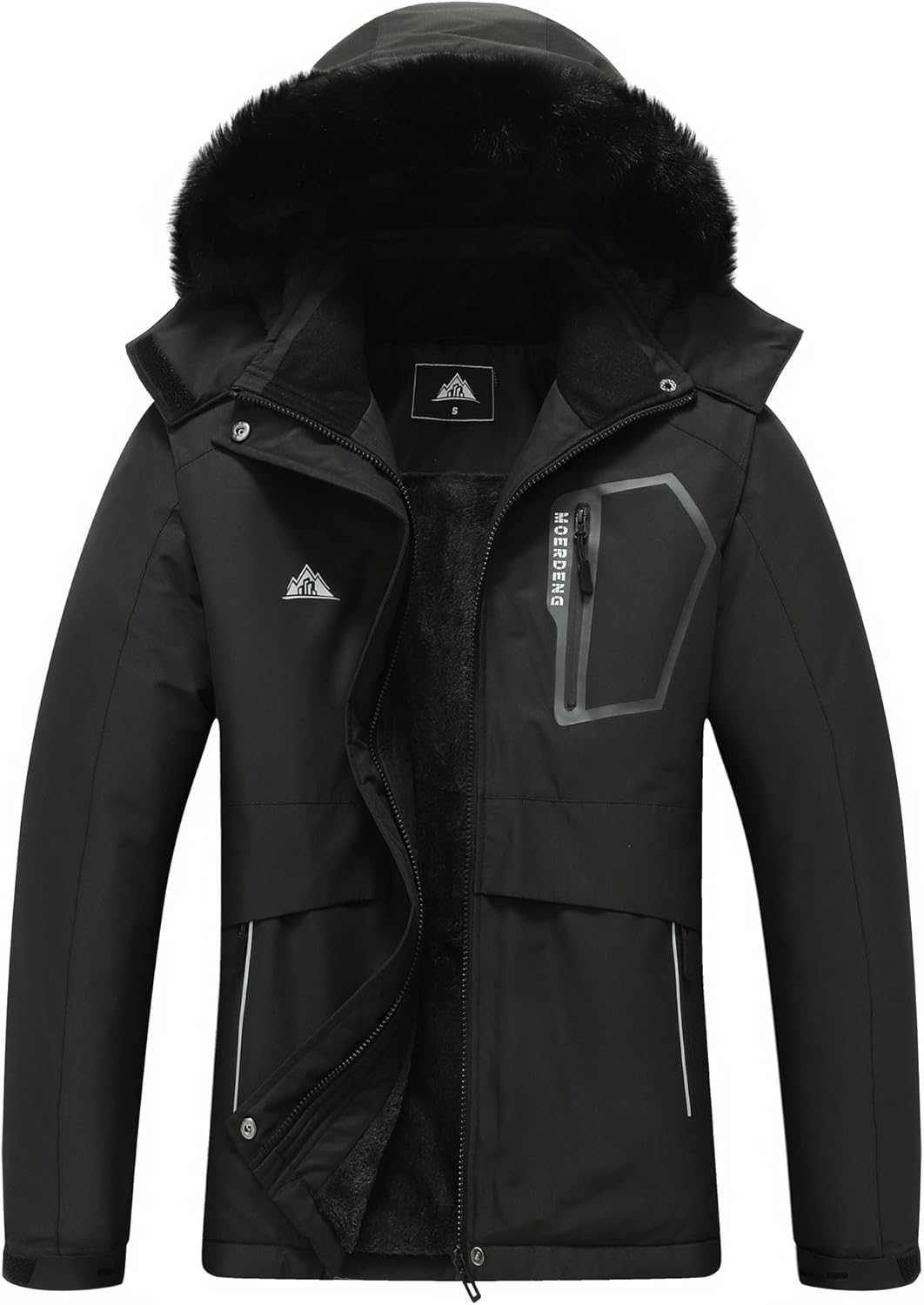 MOERDENG Women's Waterproof Snow Ski Jacket Warm Winter Coat Insulated Snowboarding Jacket Softshell Hiking Jacket