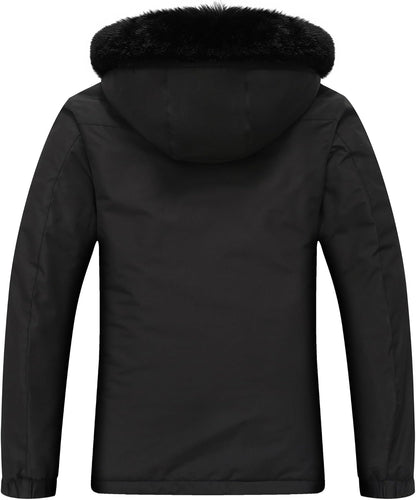 MOERDENG Women's Ski Jacket Waterproof Warm Winter Coat Hooded Snowboarding Jacket Versatile for Hiking & Winter Activities