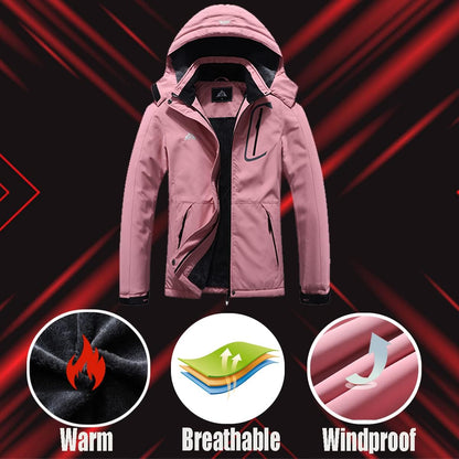 MOERDENG Women's Waterproof Ski Jacket Warm Winter Coat Outdoor Windbreaker Hiking Snowboarding Jacket
