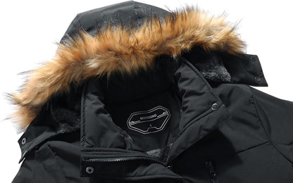 MOERDENG Women's Waterproof Ski Snow Jacket Winter Warm Hooded Snow Coat Mountain Windproof Ski Jacket For Women