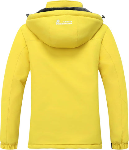 MOERDENG Women's Waterproof Ski Jacket Warm Winter Snow Coat Mountain Windbreaker Hooded Raincoat Jacket