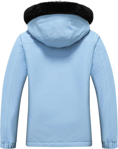 MOERDENG Women's Waterproof Snow Ski Jacket - Warm Winter Coat Insulated for Snowboarding, Mountain Hiking