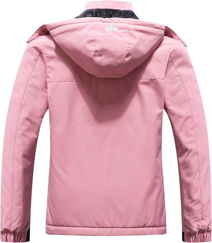 MOERDENG Women's Waterproof Ski Jacket Warm Winter Coat Outdoor Windbreaker Hiking Snowboarding Jacket