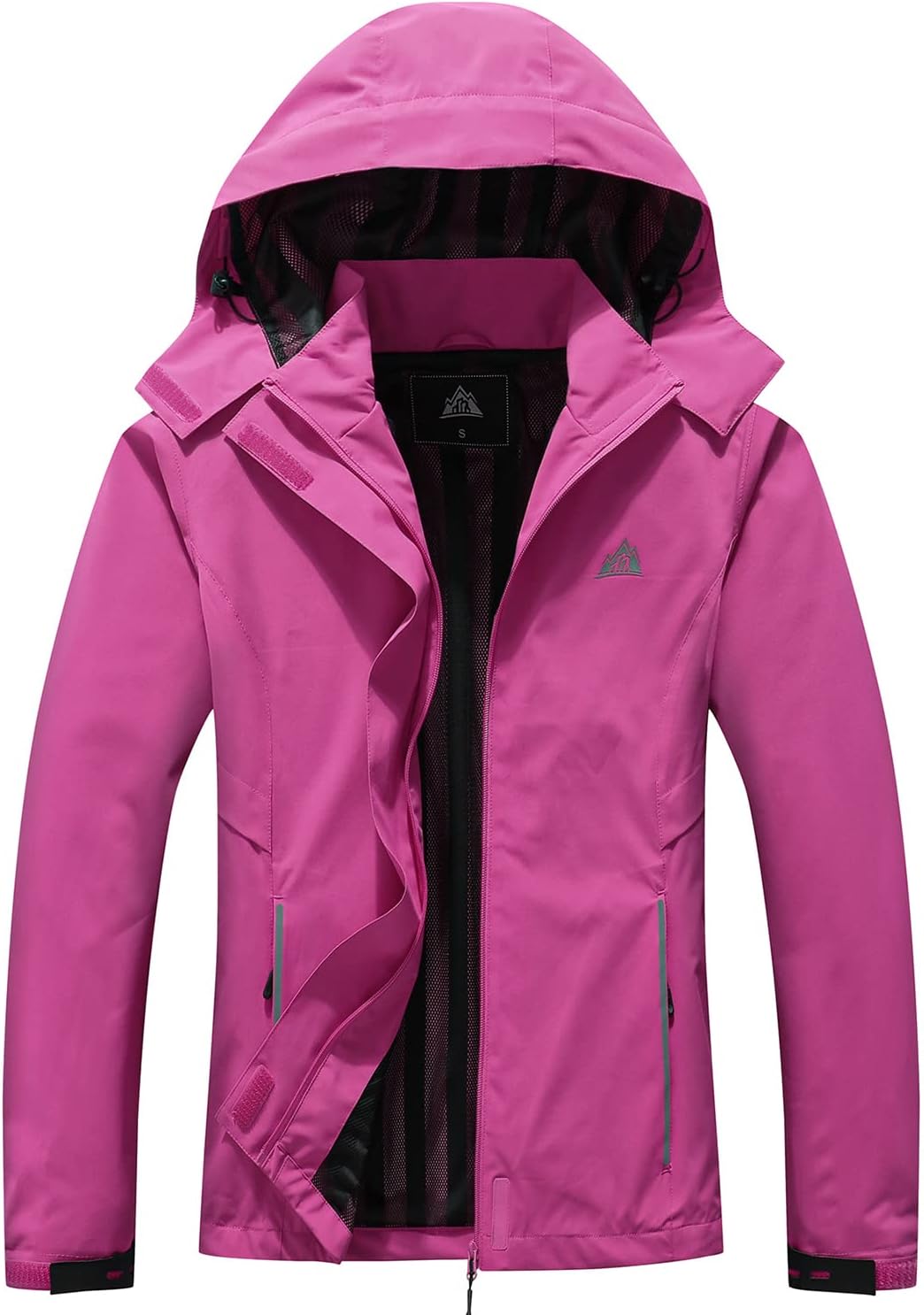 MOERDENG Women's Waterproof Rain Jacket Lightweight Raincoat Hooded Hiking Jacket Softshell Windbreaker