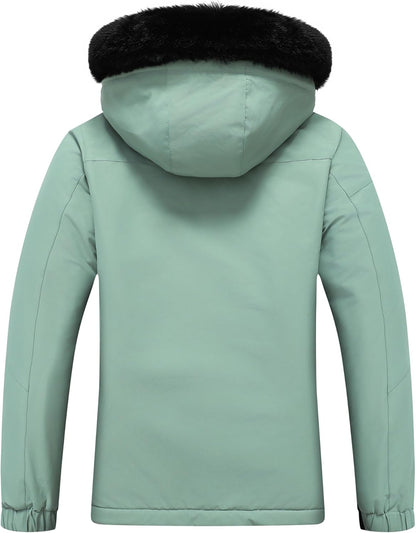 MOERDENG Women's Waterproof Snow Ski Jacket - Warm Winter Coat Insulated for Snowboarding, Mountain Hiking