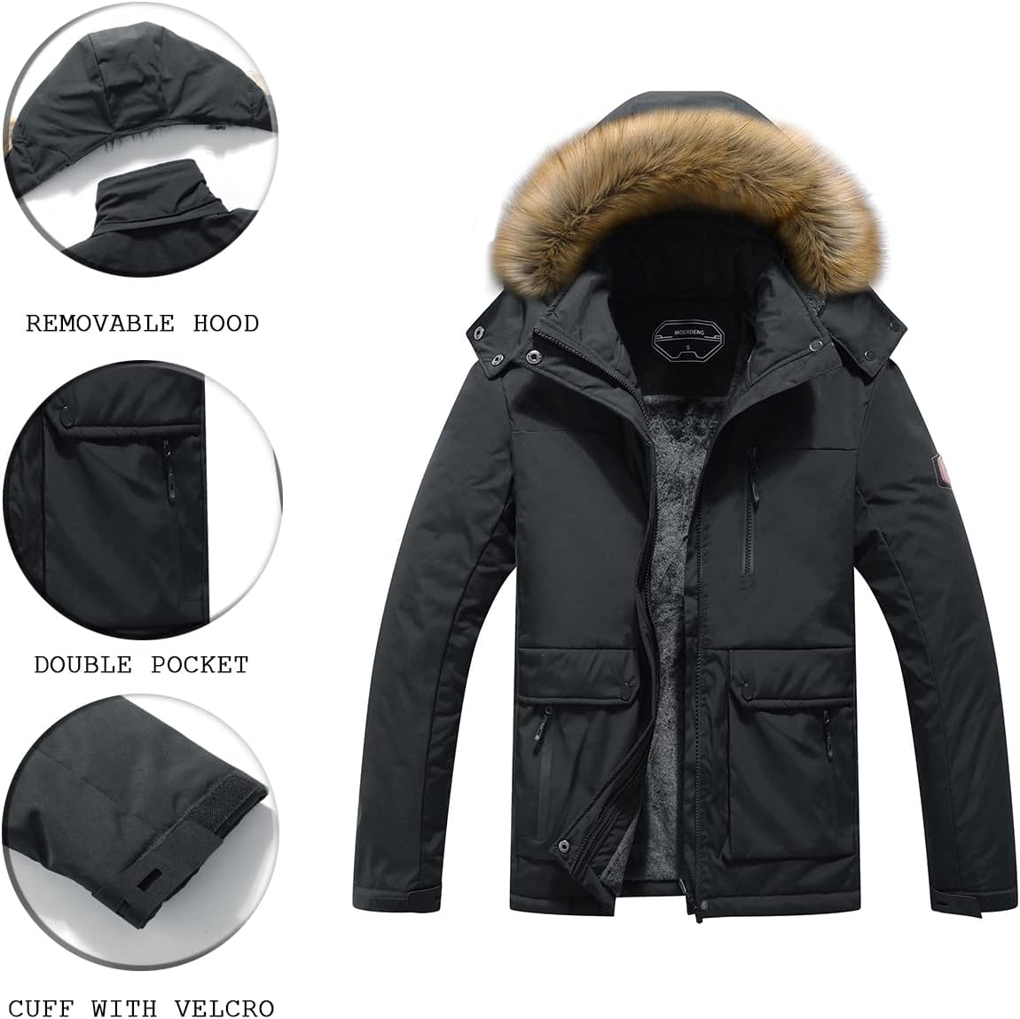 MOERDENG Women's Waterproof Ski Snow Jacket Winter Warm Hooded Snow Coat Mountain Windproof Ski Jacket For Women