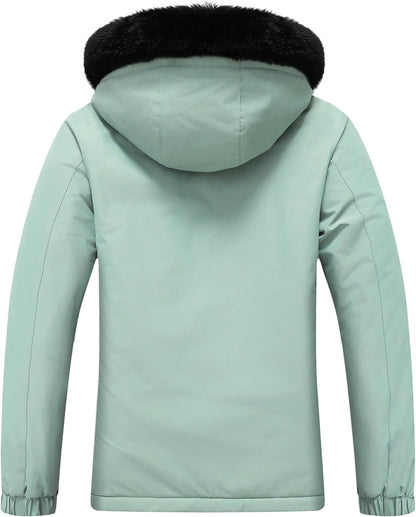 MOERDENG Women's Waterproof Snow Ski Jacket Warm Winter Coat Insulated Snowboarding Jacket Softshell Hiking Jacket